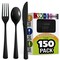 Exquisite Polished Plastic Silverware – 150 Pcs Heavy Duty Cutlery Set – 50 Each of Forks, Knives & Spoons – Disposable Utensil Set for Parties, Events & Catering – Flatware Set by Party Solids